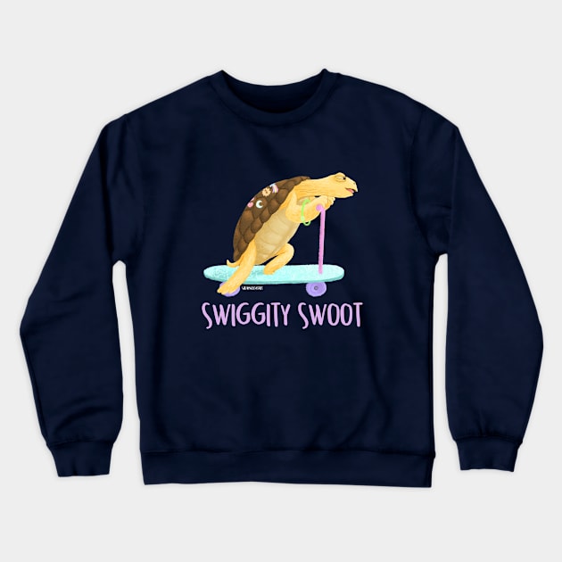 Skater Turtle Crewneck Sweatshirt by SarahWrightArt